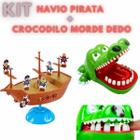 Brinquedo Infantil 2 Jogos Crocodilo e Navio Pirata Infantil - Zein