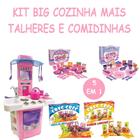 Brinquedo Infantil Big Cozinha + Comidinhas e Kit Festa