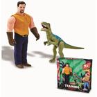 Brinquedo Infantil Boneco E Dinossauro Training Raptor