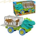 Brinquedo Infantil Caminhao transporte Dinossauros com jaula grande