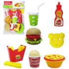 Brinquedo Infantil Comidas Hambúrguer Refri Batatas Fritas - Toy King BA12206