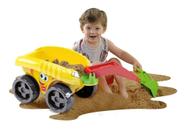 Brinquedo Infantil Escavadora Grande De Puxar Praia Casa e diversão - Dismat