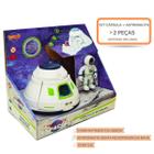 Brinquedo Infantil Espaço - Nave Cápsula Lunar Com Luz Interna + Boneco Astronauta Que Entra Na Nave