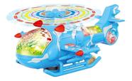 Brinquedo Infantil Helicóptero Com Luzes E Som Bate E Volta (Azul)