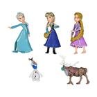 Brinquedo Infantil Kit 5 Bonecos Anna, Elsa, Olaf, Sven e Rapunzel Frozen e Enrolados Disney - Outra