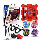 Brinquedo Infantil Kit Beyblade 4 In 2 2 Lançadores Arena Jogos