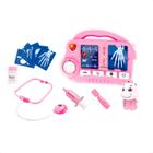 Brinquedo Infantil Kit Médico Raio X Rosa com Fichas Estetoscópio Acessórios Faz de Conta - Fenix DRX-810R