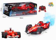 Brinquedo Infantil Super Carro Fórmula 1 Recarregável Com Controle Remoto Solta Fumaça e Luzes de Led Manobras 360