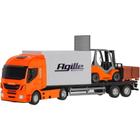 Brinquedo iveco hy-way com empilhadeira - Usual Brinquedos