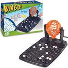 Brinquedo Jogo De Mesa Bingo Com 48 Cartelas 90 Bolinhas + Globo Giratório