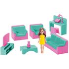 Brinquedo Judy Home Com Boneca Mini Sala Infantil 8 Peças - Samba Toys