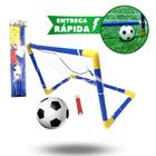 Brinquedo Kit 01 Trave De Futebol + Bola + Bomba De Encher Golzinho Infantil