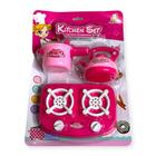 Brinquedo Kit Cozinha Fogão e Utensílios Rosa 3 Peças - Vencedor