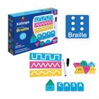 Brinquedo Kit de Atividade Aprendendo Braille 102 Peças em MDF Alfabetização e Construção Mental Xalingo - 17610