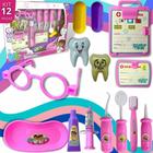 Brinquedo Kit Dentista Infantil Didático Médico - Rosa - Importado