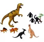 Brinquedo Kit Dinossauros e Gorilas de Borracha 9 peças - toys