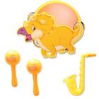 Brinquedo Kit Instrumento Musical Infantil 4 Peças Laranja