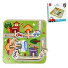 Brinquedo Labirinto Transportes Para Bebês +12 Meses Jogo Madeira Raciocínio Associação Coordenação - Brincadeira de Criança