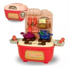 Brinquedo Maleta Cozinha Infantil Rosa de 19 Peças - DDG TOYS