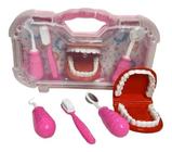 Brinquedo Maleta Dentista Infantil Com Acessorios Rosa