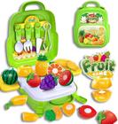 Brinquedo Maleta Frutas 3 em1 / Mochila 24 Peças Verde