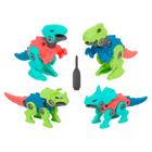 Brinquedo Menino Kit Dinossauro Infantil De Montar 4 Peças