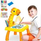 Brinquedo Mesa Mágica Infantil com Projetor de Led com Som Girafa Brinquedo Educativo Para Crianças