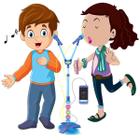 Brinquedo Microfone Infantil Duplo Pedestal Com Luzes Acompanha Dois Microfones Conectividade Com Celular 4189