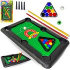 Jogo Mini Mesa de Bilhar Sinuca Compacta em Madeira Snooker com 2 Tacos  9cmx31cmx51cm - 99 Toys - Mesa de Sinuca - Magazine Luiza