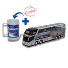 Brinquedo Miniatura De Ônibus Cometa + Dino + Caneca. - Marcopolo G7 Dd - G8 - Mini - Miniatura - Min