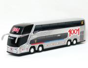 Brinquedo Miniatura Ônibus Viação 1001 Prata 30cm