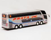 Brinquedo Miniatura Ônibus Viação Prata 1800 Dd G7 30Cm