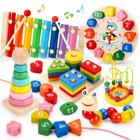 Brinquedo Montessori Qizebaby para crianças de 3 a 6 anos de madeira, 6 peças