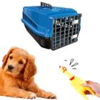 Brinquedo Mordedor Galinha E Caixa Transporte Azul N3 Dog