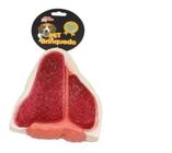 Brinquedo Mordedor Steak Carne apito sonoro 12cm - Bom Amigo