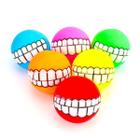 Brinquedo Mordedor Vinil Pets Bola Sorriso Dentadura Apito
