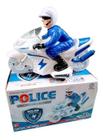 Brinquedo Motorcycle Polícia Moto Bate E Volta Com Luzes E Som.