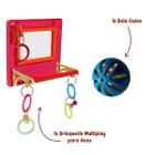 Brinquedo Multiplay Diversão Playground c/ Poleiro Espelho Bird Toy + 1 Bolinha Guizo- Passaros Diversos