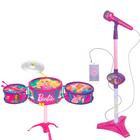 Brinquedo Musical Barbie Dreamtopia Bateria E Microfone Com Pedestal - Fun