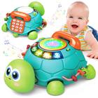 Brinquedo musical Turtle Crawling Baby de 6 a 18 meses com luz e som - Jyusmile