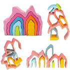 Brinquedo natural Nesting Rainbow Stacking Blocks Curious Melodies