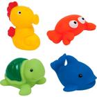 Brinquedo para Bebe Bichinhos P/BANHO MAR C/4PCS