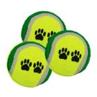 Brinquedo Para Cachorro Bola de Tênis 3 Unidades Verde