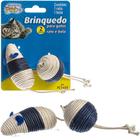 Brinquedo Para Gato Kit Rato e Bola Diversão Para Seu Pet