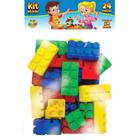 Brinquedo para Montar Blocos - KIT com 24 Peças Grandes e Coloridas - GGB PLAST