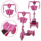 Brinquedo Patinete Infantil Barbie Rosa 3 Rodas Luz E Som