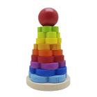 Brinquedo Pedagógico Educativo Torre De Encaixe - VIVI WOOD TOY