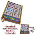 Brinquedo Pedagógico Madeira Dominó Animais E Frutas Premium