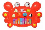 Brinquedo Piano Teclado Infantil Caranguejo Emite Som E Luz vermelho