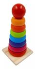Brinquedo Pirâmide Rainbow Torre Encaixes Geométricos